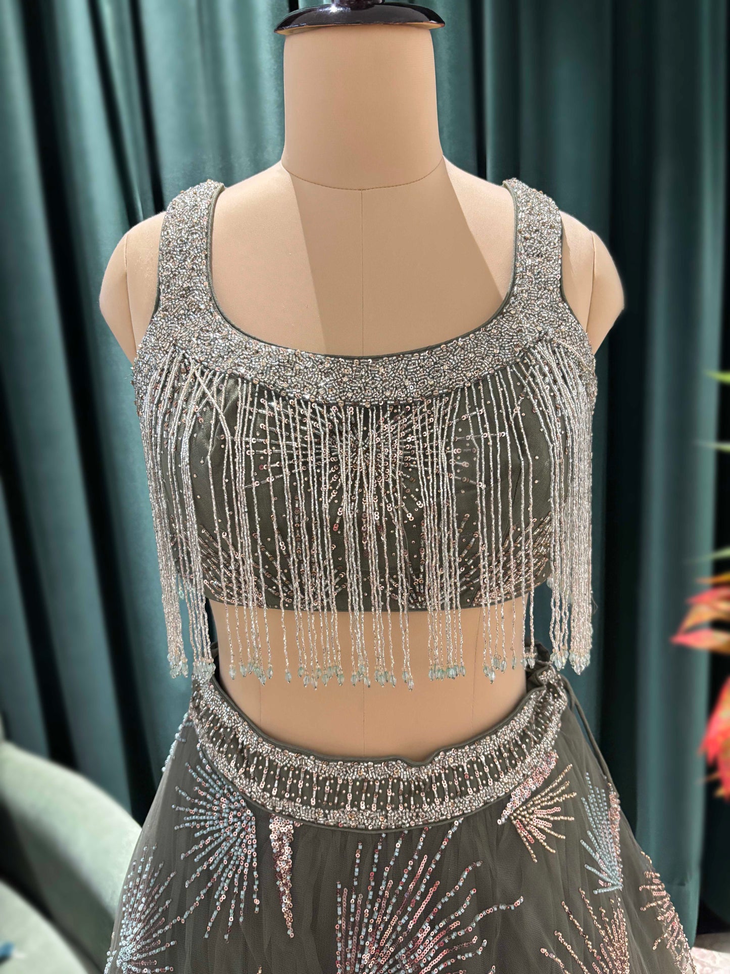 Intricate Embellished Lehenga with Modern Blouse