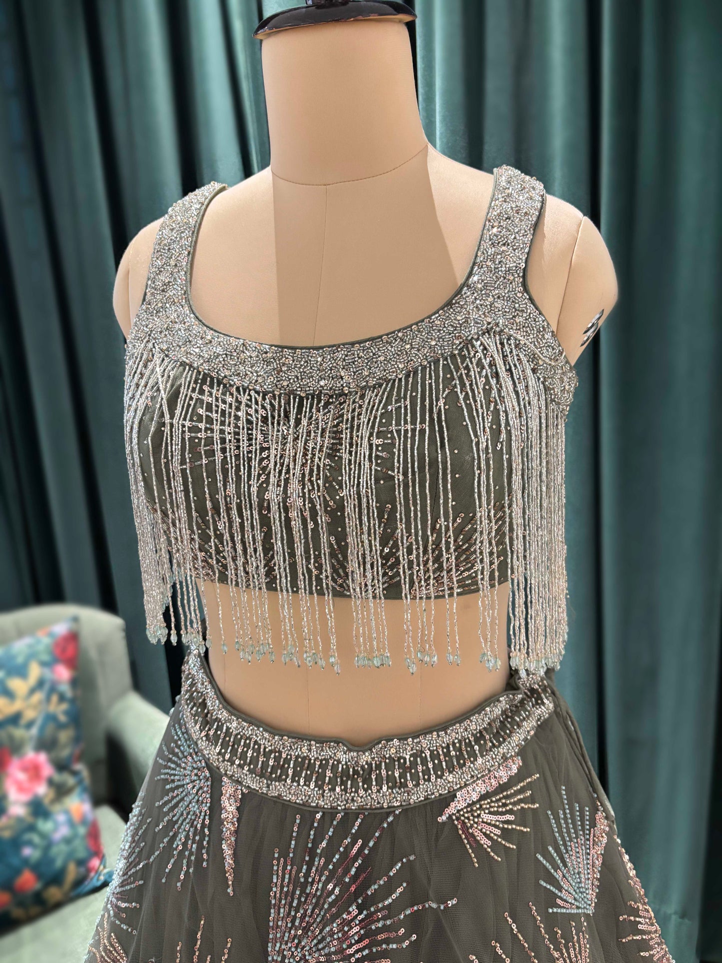 Intricate Embellished Lehenga with Modern Blouse