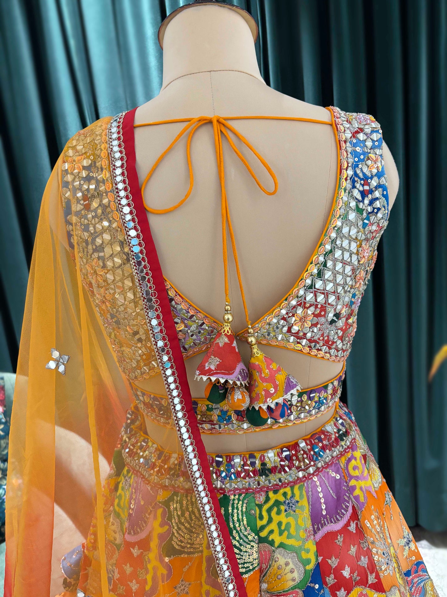 Multicolor Patchwork Embroidered Lehenga Set