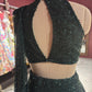 Designer Emerald Green Drape Saree With Designer Blouse