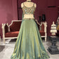 Emerald Green Lehenga with Gemstone Embellished Blouse
