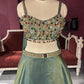 Emerald Green Lehenga with Gemstone Embellished Blouse