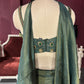 Emerald Green Lehenga with Gemstone Embellished Blouse