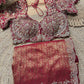 Deep Maroon Zardozi Embroidered Blouse with Designer Saree