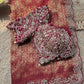 Deep Maroon Zardozi Embroidered Blouse with Designer Saree