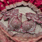 Deep Maroon Zardozi Embroidered Blouse with Designer Saree