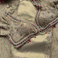 Ivory Gold Kundan Embellished Blouse with Designer Silk Saree