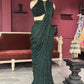 Designer Emerald Green Drape Saree With Designer Blouse