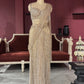 Designer Shimmering Drape Saree with Beaded Elegance