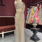 Designer Shimmering Drape Saree with Beaded Elegance