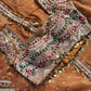 Rust Brown Kundan & Pearl Embellished Saree with Designer Blouse
