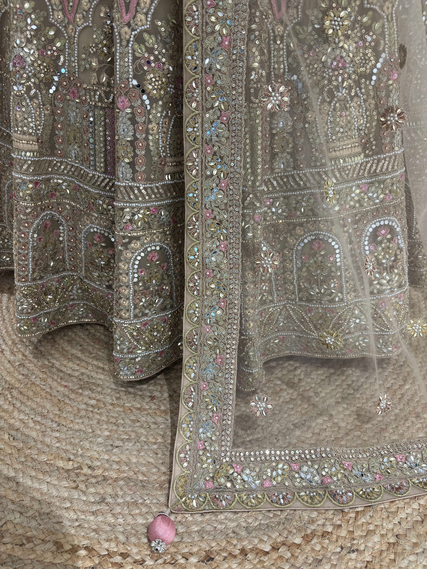 Grand Embellished Lehenga with Intricate Beadwork Sheer Dupatta