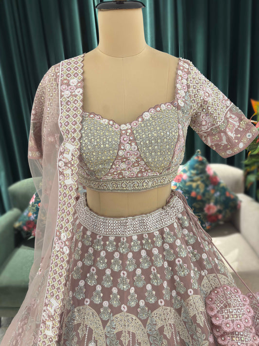 Regal Elephant Motif Embroidered Non Bridal Lehenga