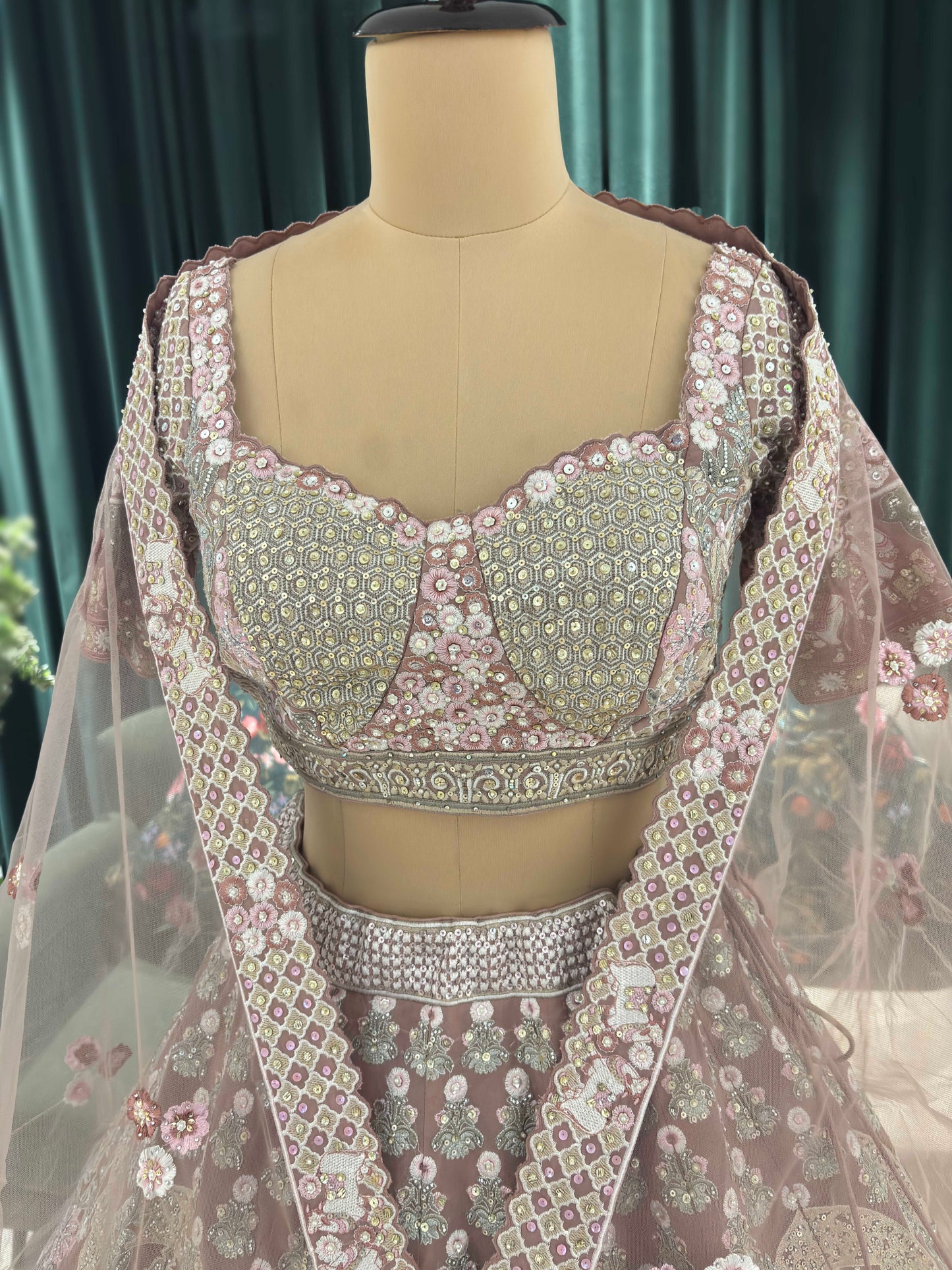 Regal Elephant Motif Embroidered Non Bridal Lehenga