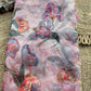 Blush Pink Floral Printed Organza Saree with Pearl Scallop Border