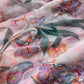 Blush Pink Floral Printed Organza Saree with Pearl Scallop Border