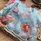 Powder Blue Floral & Butterfly Printed Saree with Pearl Scallop Border