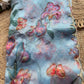Powder Blue Floral & Butterfly Printed Saree with Pearl Scallop Border