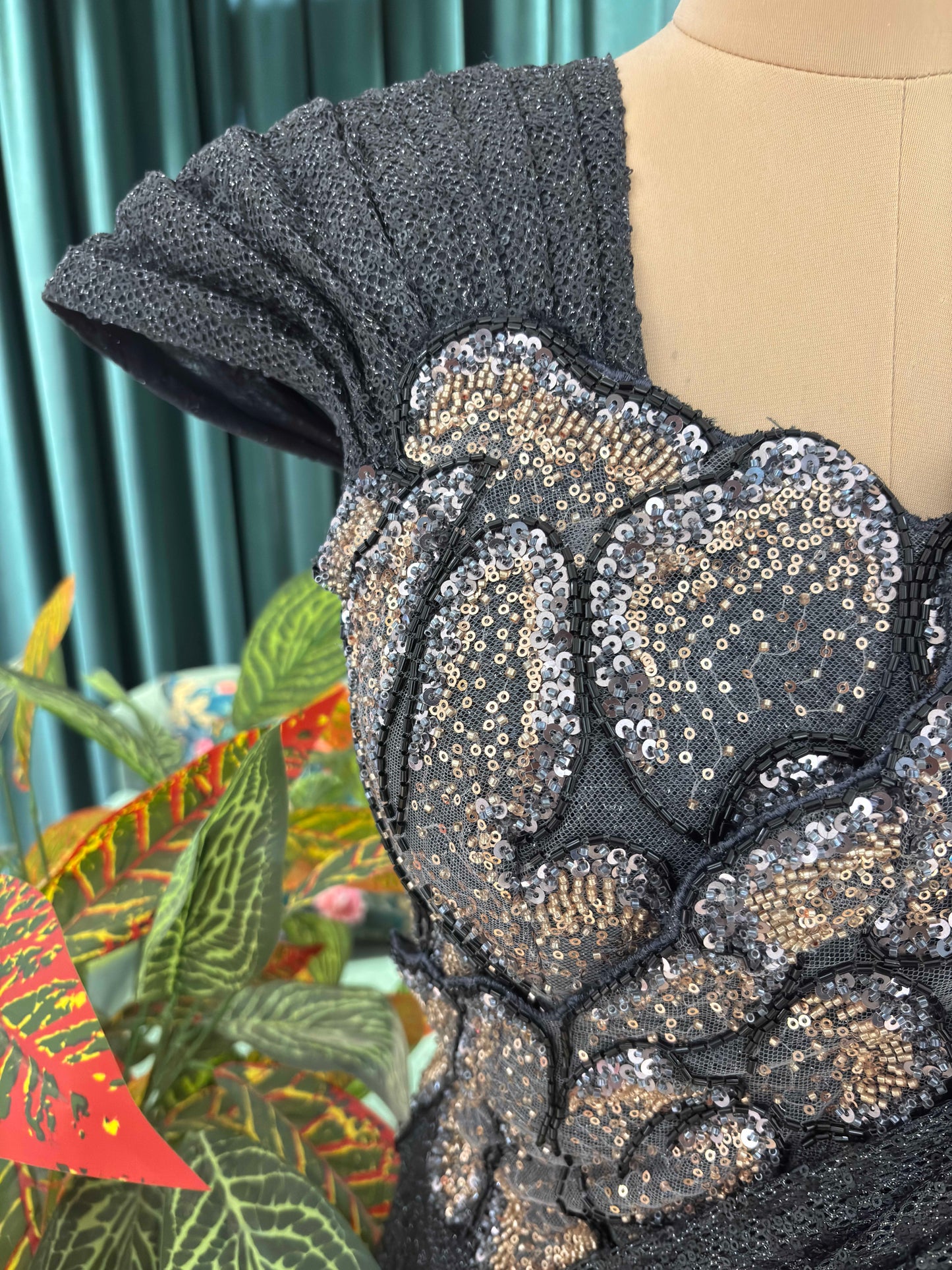 Grey Embroidered Saree with Luxe Floral Sequin Detailing