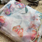 Ivory Blush Floral & Butterfly Printed Saree with Pearl Scallop Border