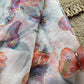 Ivory Blush Floral & Butterfly Printed Saree with Pearl Scallop Border