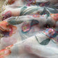Ivory Blush Floral & Butterfly Printed Saree with Pearl Scallop Border