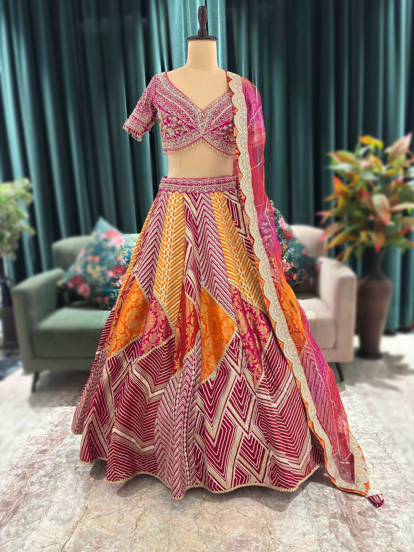 Exquisite Embroidered Lehenga Set for Traditional Elegance