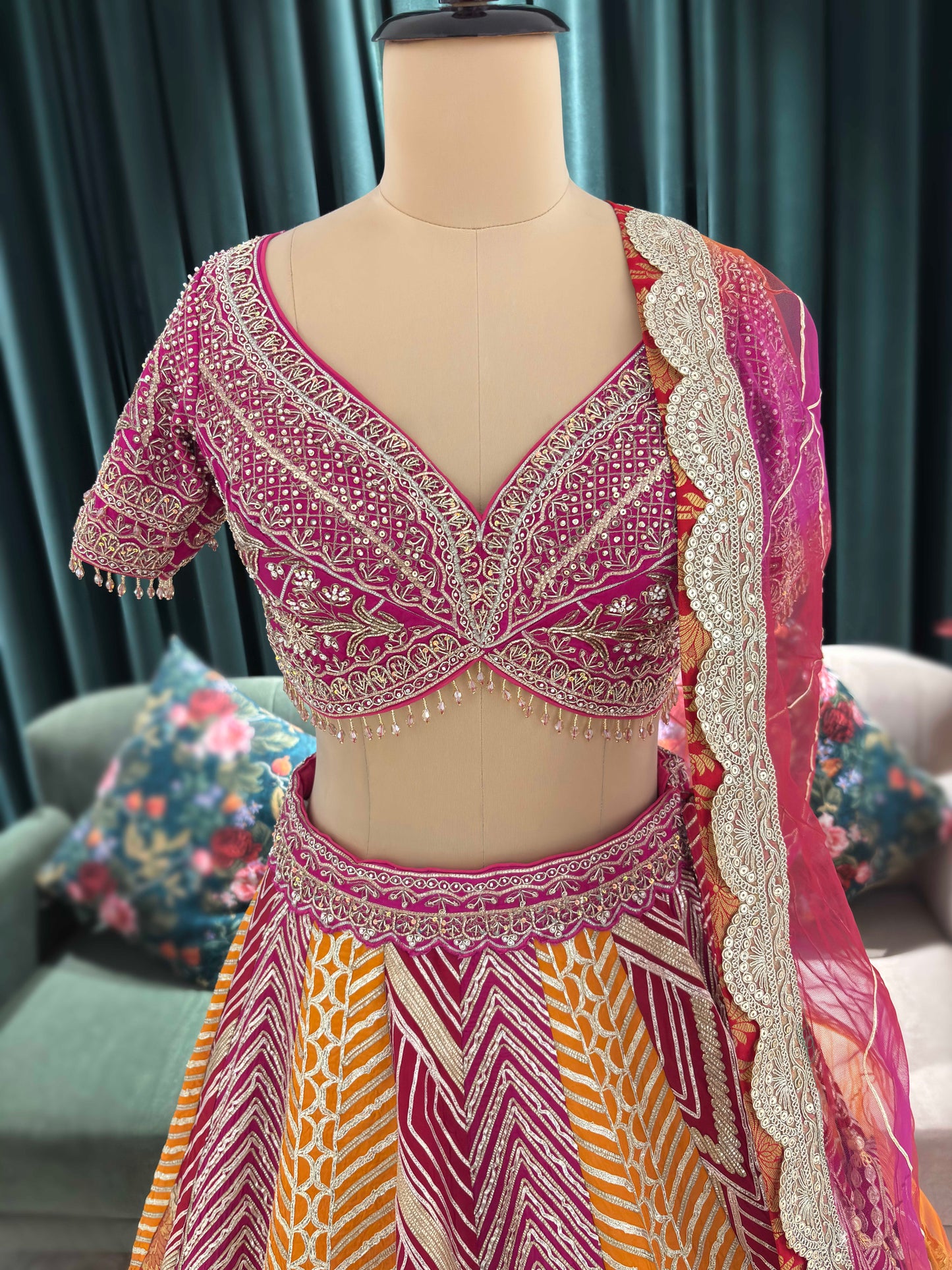Exquisite Embroidered Lehenga Set for Traditional Elegance
