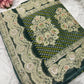 Elegant Green Bandhani Saree with Heavy Zari Embroidery & Designer Border