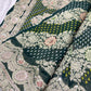 Elegant Green Bandhani Saree with Heavy Zari Embroidery & Designer Border