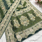 Elegant Green Bandhani Saree with Heavy Zari Embroidery & Designer Border