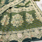 Elegant Green Bandhani Saree with Heavy Zari Embroidery & Designer Border