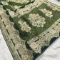 Elegant Green Bandhani Saree with Heavy Zari Embroidery & Designer Border