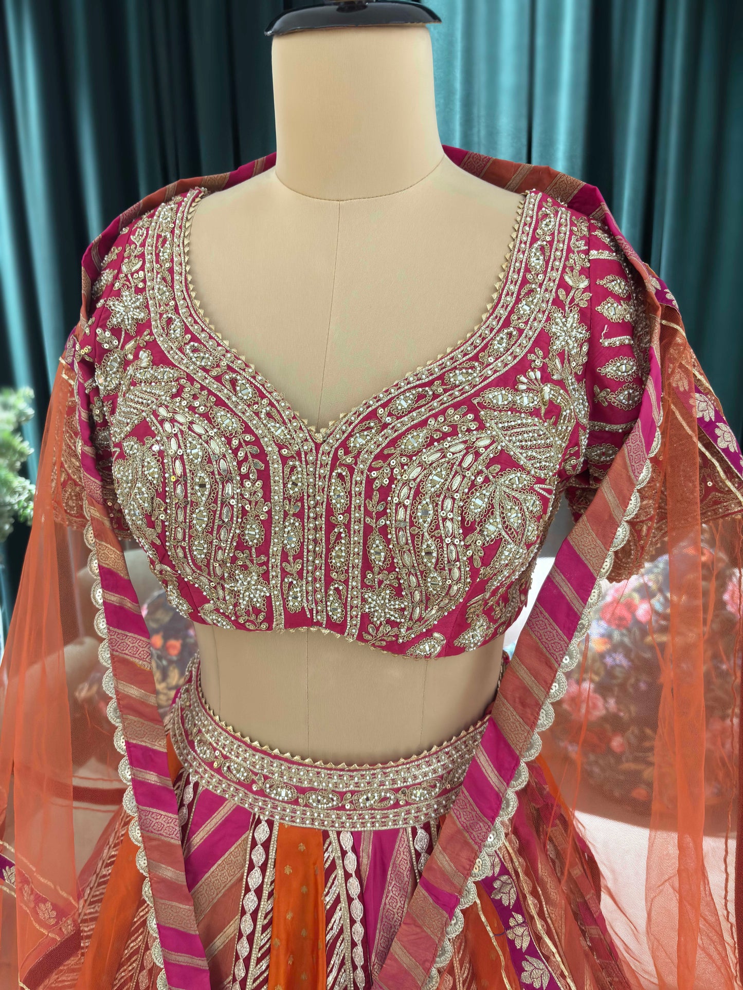 Exquisite Embroidered Lehenga with Traditional Artistry