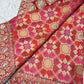 Red Pink Designer Bandhani Saree with Heavy Embroidered Border