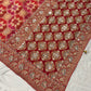 Red Pink Designer Bandhani Saree with Heavy Embroidered Border
