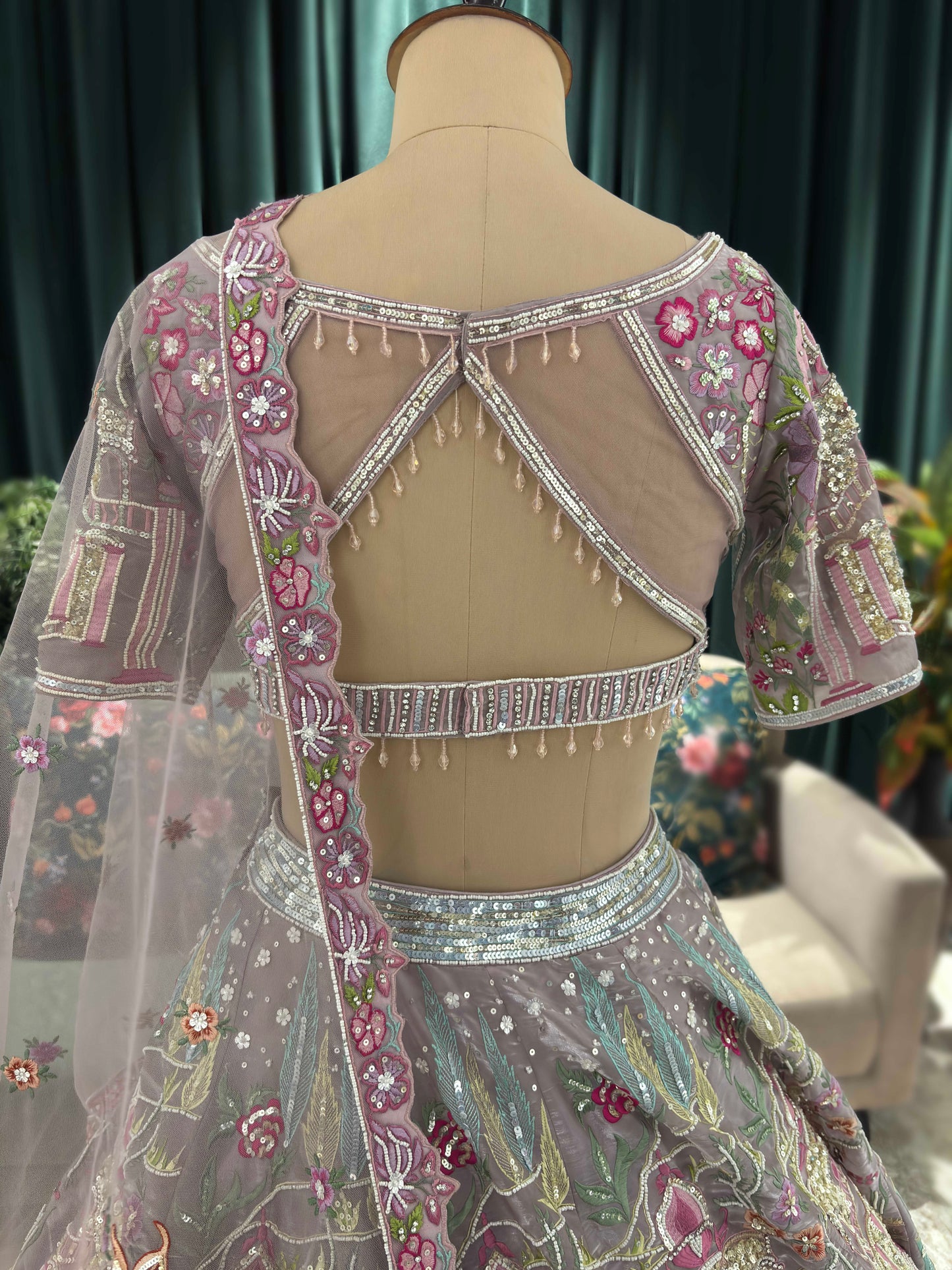 Grand Intricately Embroidered Lehenga with Elegant Craftsmanship