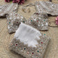 Ivory Gold Embroidered Saree with Jewel Embellished Designer Blouse
