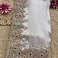 Ivory Gold Embroidered Saree with Jewel Embellished Designer Blouse