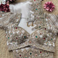 Ivory Gold Embroidered Saree with Jewel Embellished Designer Blouse