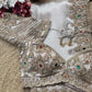 Ivory Gold Embroidered Saree with Jewel Embellished Designer Blouse