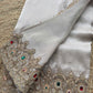 Ivory Gold Embroidered Saree with Jewel Embellished Designer Blouse