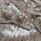 Ivory Gold Embroidered Saree with Jewel Embellished Designer Blouse