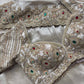 Ivory Gold Embroidered Saree with Jewel Embellished Designer Blouse