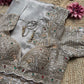 Silver Grey Embroidered Saree with Jewel Embellished Designer Blouse