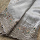 Silver Grey Embroidered Saree with Jewel Embellished Designer Blouse