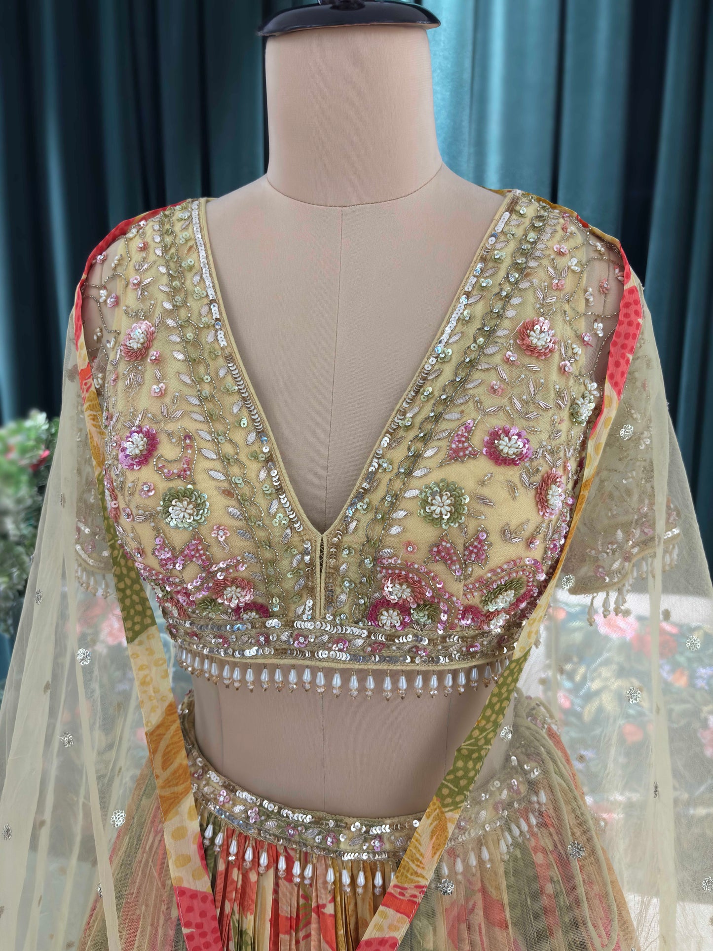 Perfect Floral Print Lehenga with Designer Blouse