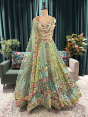 Embroidered Lehenga with Sheer Dupatta Traditional Craftsmanship