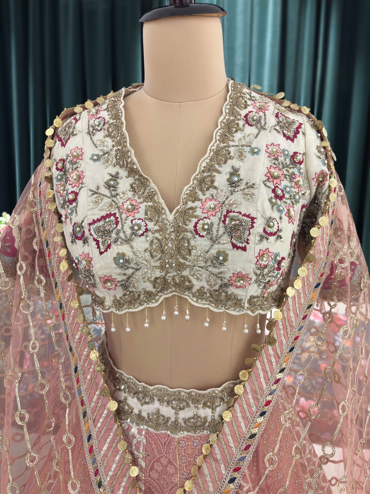 Designer Elegant Embroidered Lehenga with Floral Details