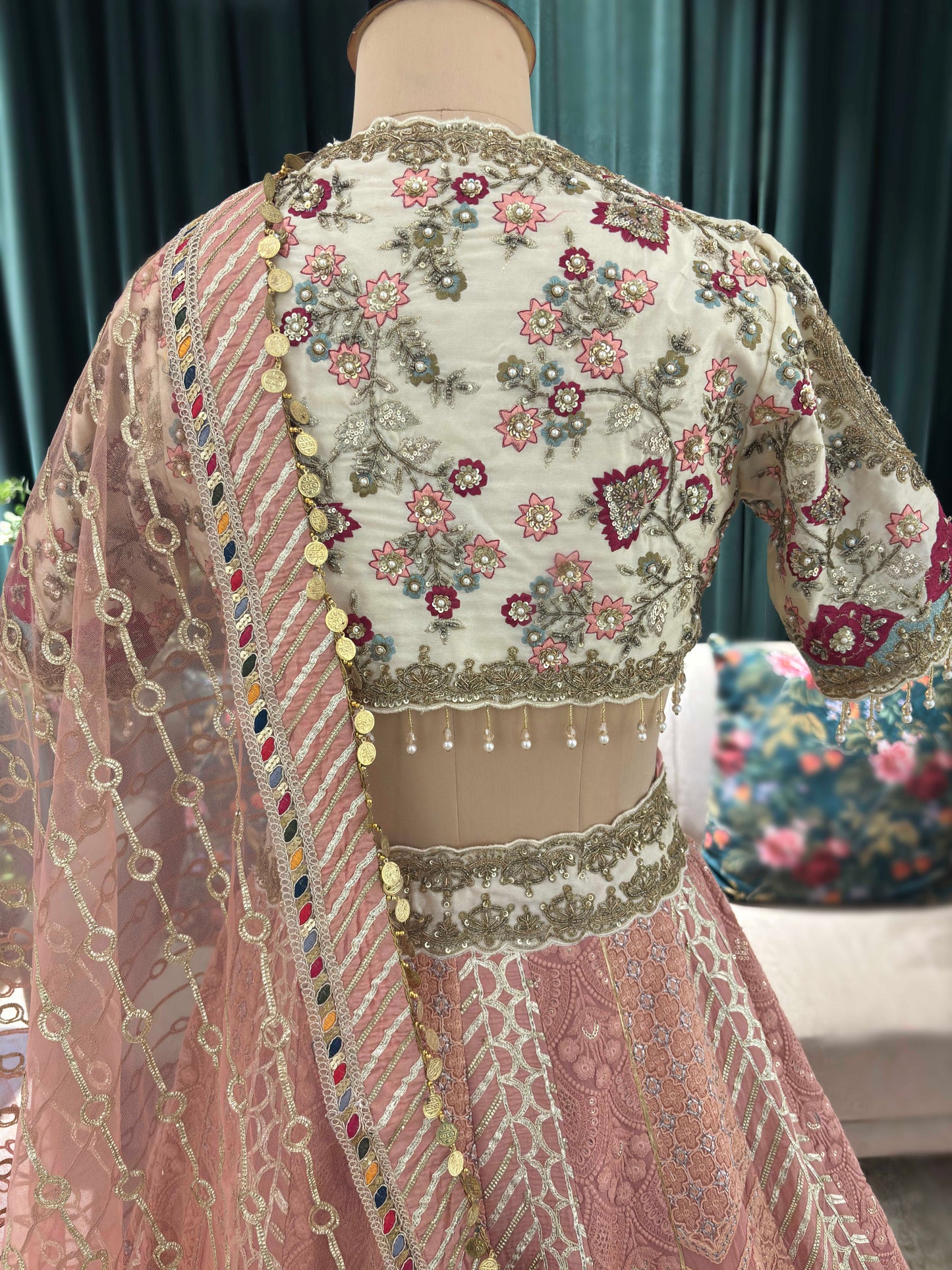 Designer Elegant Embroidered Lehenga with Floral Details